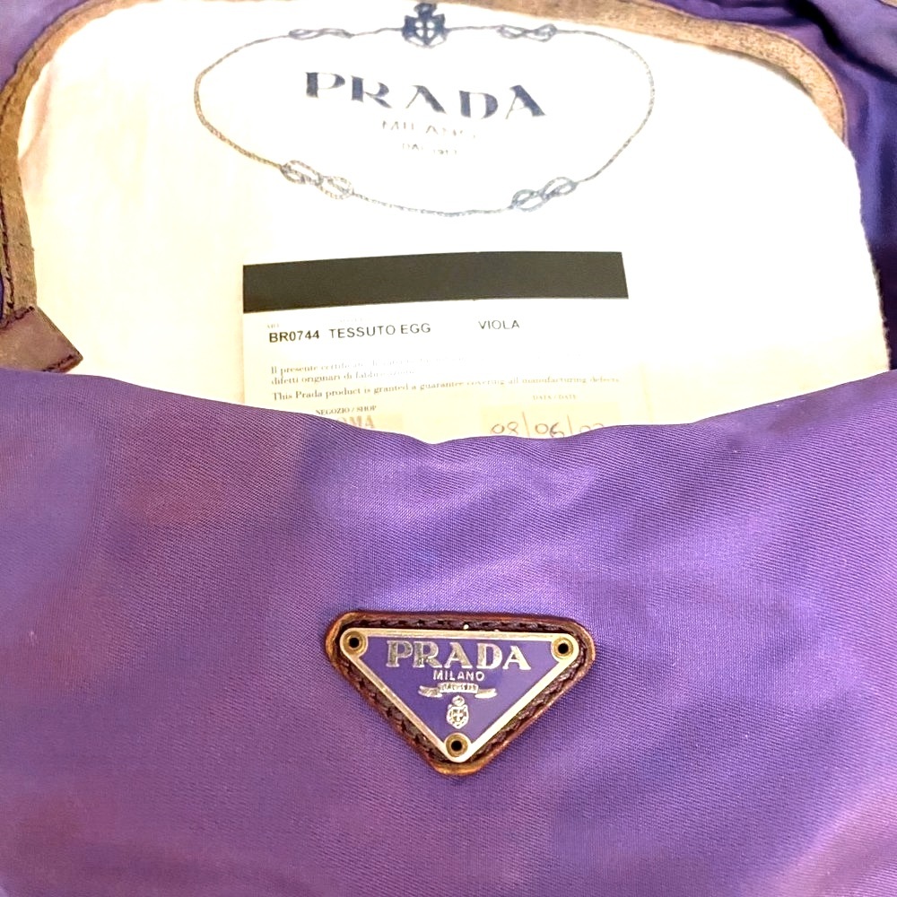 Vintage & Rare Purple Prada Tessuto Egg Fabric Bag - Picture 5 of 16
